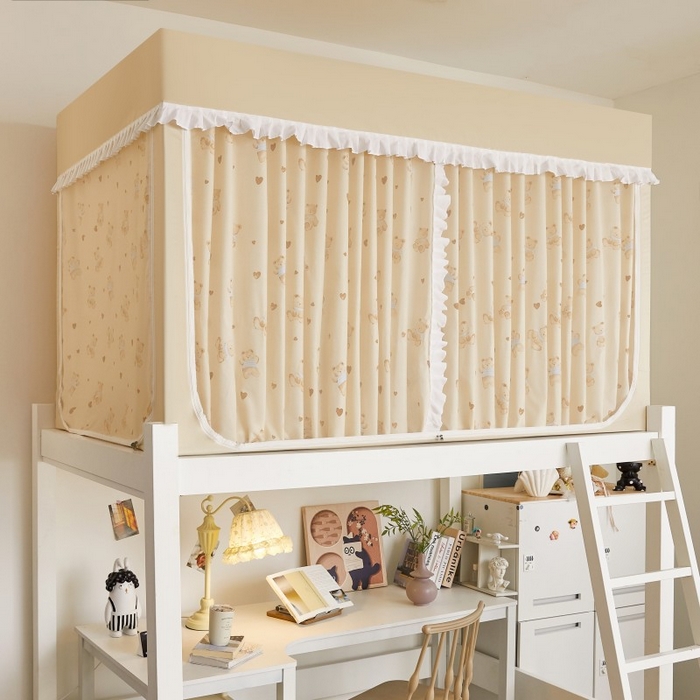 91家纺网 家纺一手货源 找家纺 （总）锦逸家居 2025新款卡通抱抱熊强遮光床帘款学生蚊帐