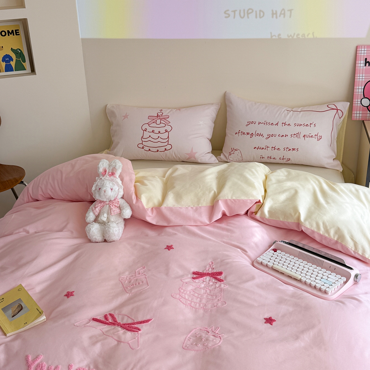 91家纺网 家纺一手货源 找家纺 （总）美乐迪家纺 2025新款全棉毛巾绣绣花四件套