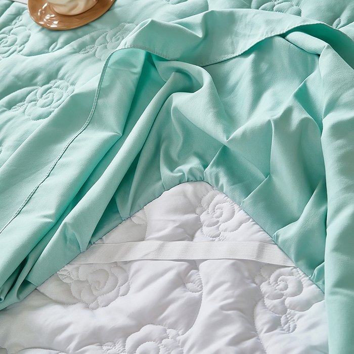 91家纺网 家纺一手货源 找家纺 瑞兴纺 2025新款水洗磨毛夹棉床裙三件套系列-繁花 繁花-梦兰