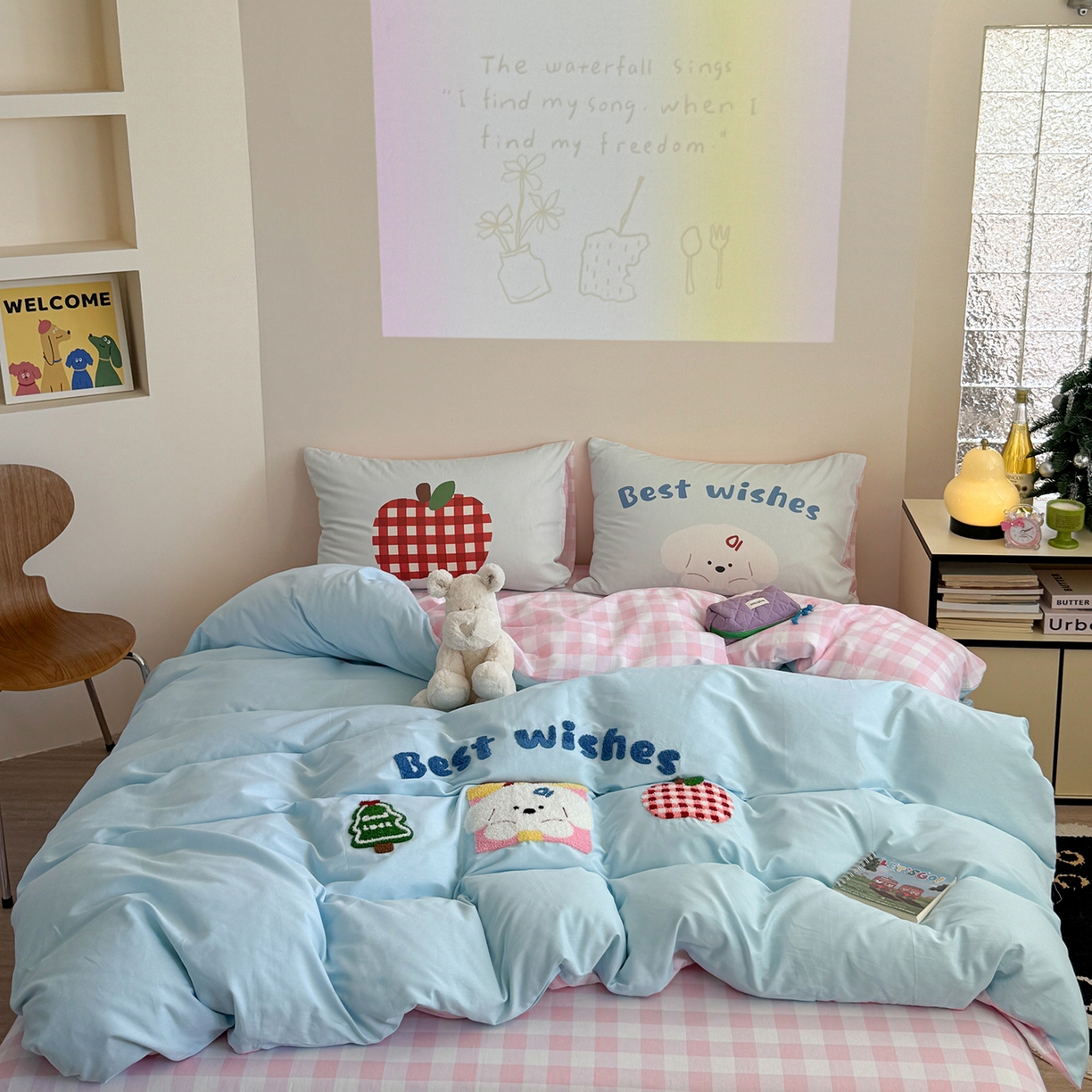 91家纺网 家纺一手货源 找家纺 （总）美乐迪家纺 2025新款全棉毛巾绣绣花四件套