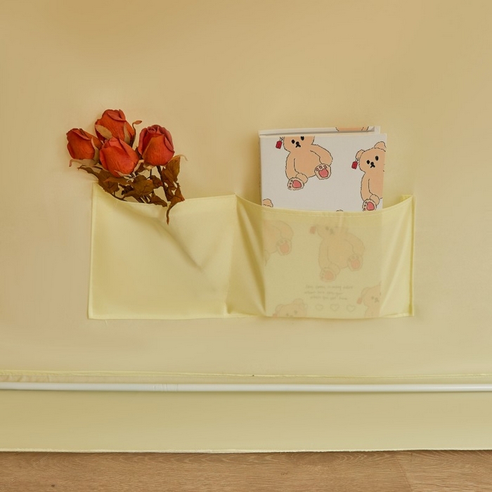 91家纺网 家纺一手货源 找家纺 锦逸家居 2025新款卡通抱抱熊强遮光床帘款学生蚊帐 蝴蝶结-嫩黄