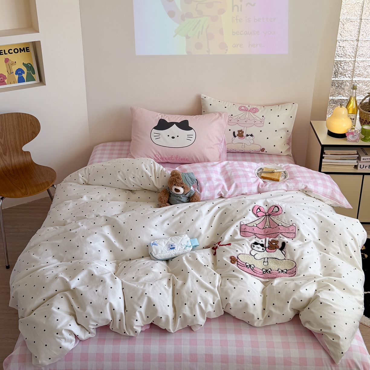 91家纺网 家纺一手货源 找家纺 （总）美乐迪家纺 2025新款全棉毛巾绣绣花四件套