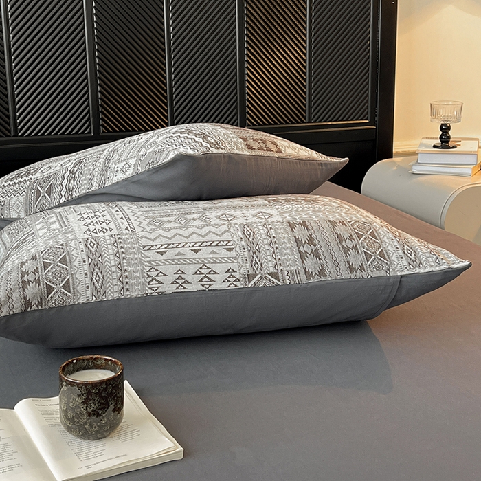 91家纺网 家纺一手货源 找家纺 （总）莱茵家居 2025新款A类简约60S色织提花磨毛四件套