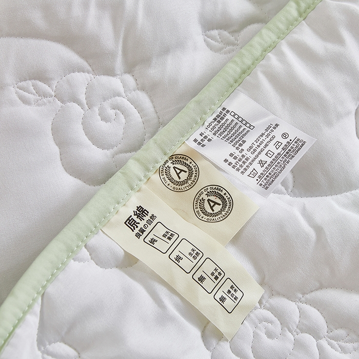91家纺网 家纺一手货源 找家纺 瑞兴纺 2025新款水洗磨毛夹棉床裙三件套系列-繁花 繁花-抹茶绿