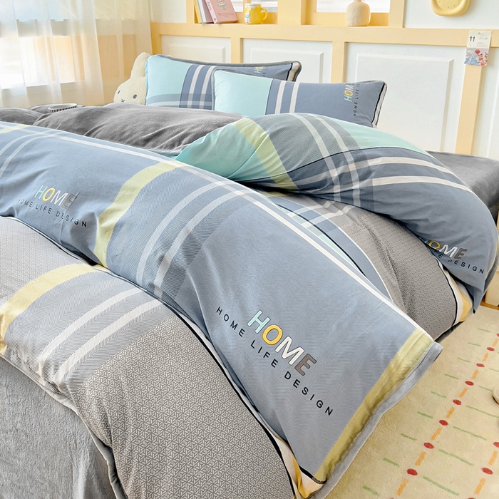 91家纺网 家纺一手货源 找家纺 琪琪阁家纺 2025新款A类全棉纯棉加牛奶绒包边款单被套四件套菲尔顿