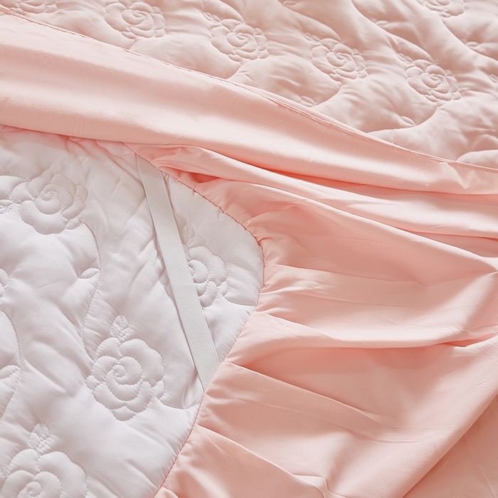 91家纺网 家纺一手货源 找家纺 瑞兴纺 2025新款水洗磨毛夹棉床裙三件套系列-繁花 繁花-雅典玉