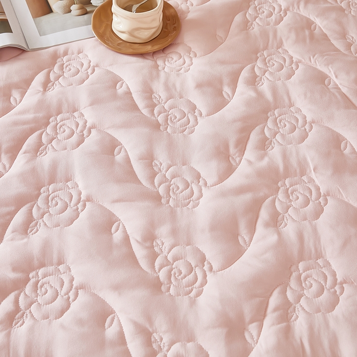 91家纺网 家纺一手货源 找家纺 瑞兴纺 2025新款水洗磨毛夹棉床裙三件套系列-繁花 繁花-雅典玉