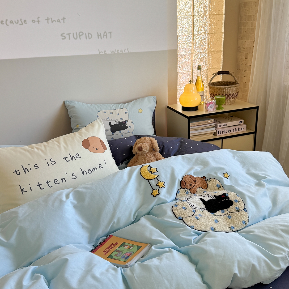 91家纺网 家纺一手货源 找家纺 美乐迪家纺 2025新款全棉毛巾绣绣花四件套 点点猫舍