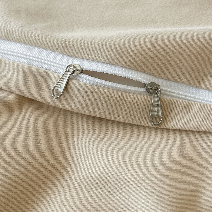 91家纺网 家纺一手货源 找家纺 莱茵家居 2025新款A类简约60S色织提花磨毛四件套 辞花-暖卡其