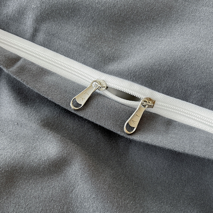 91家纺网 家纺一手货源 找家纺 莱茵家居 2025新款A类简约60S色织提花磨毛四件套 辞花-深霜灰