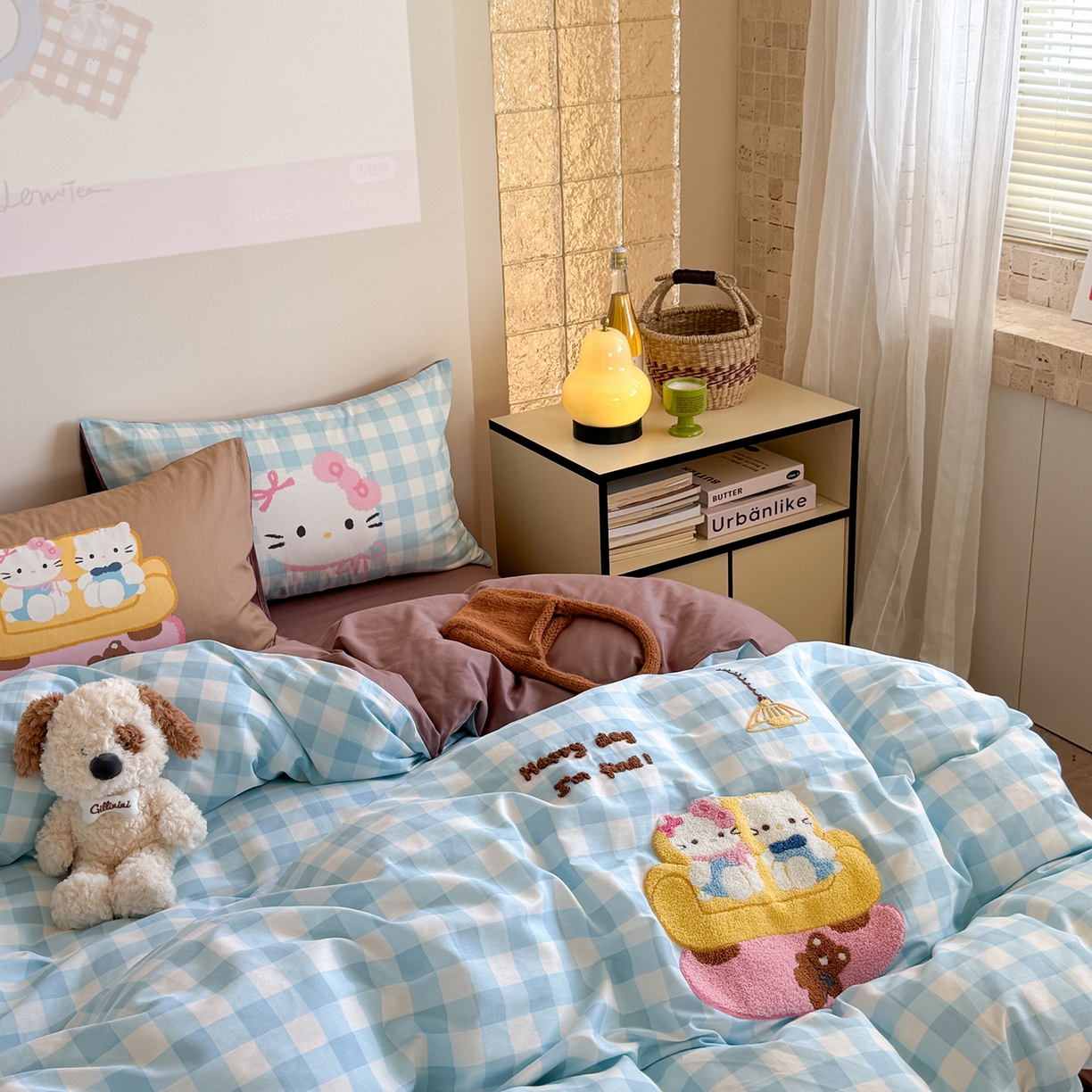 91家纺网 家纺一手货源 找家纺 美乐迪家纺 2025新款全棉毛巾绣绣花四件套 家居猫咪