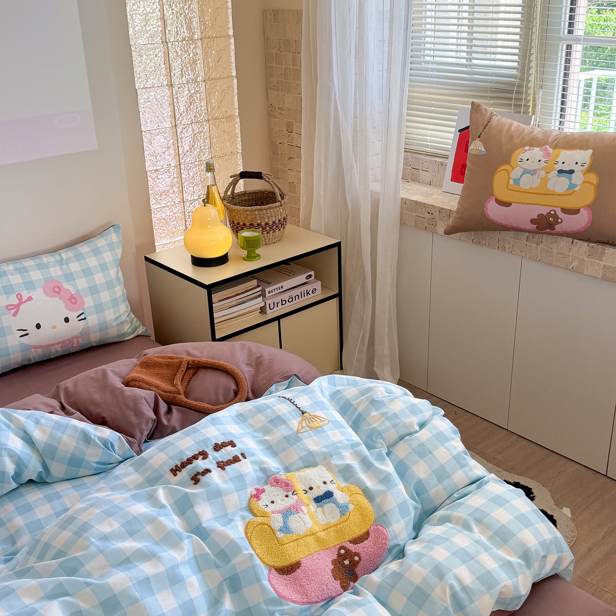 91家纺网 家纺一手货源 找家纺 美乐迪家纺 2025新款全棉毛巾绣绣花四件套 家居猫咪