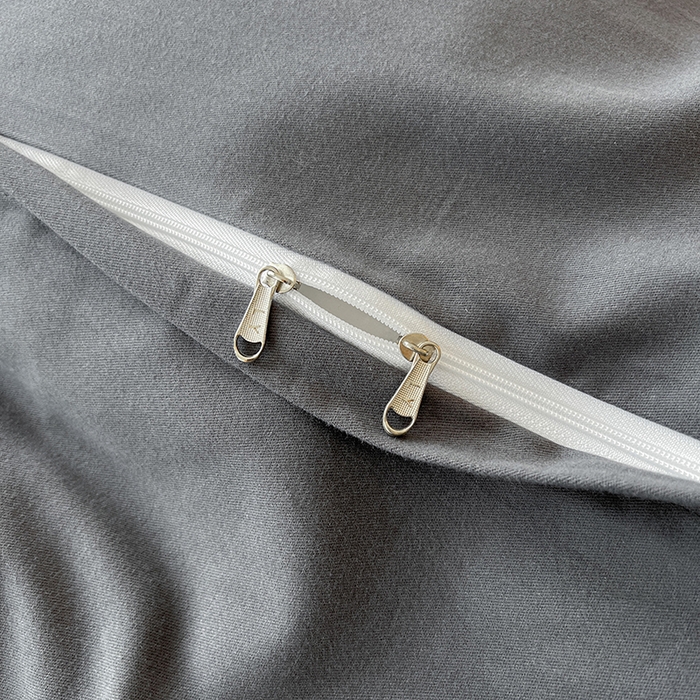 91家纺网 家纺一手货源 找家纺 莱茵家居 2025新款A类简约60S色织提花磨毛四件套 丝序-深霜灰