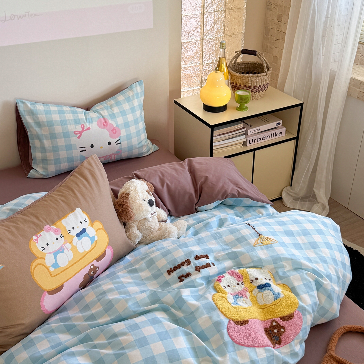 91家纺网 家纺一手货源 找家纺 美乐迪家纺 2025新款全棉毛巾绣绣花四件套 家居猫咪