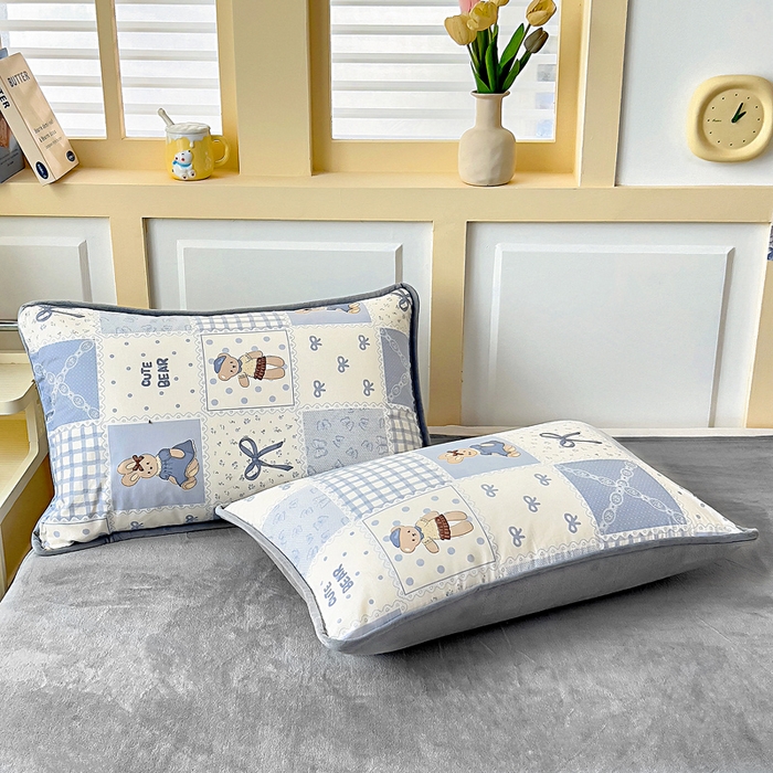 91家纺网 家纺一手货源 找家纺 琪琪阁家纺 2025新款A类全棉纯棉加牛奶绒包边款单被套四件套童年颂