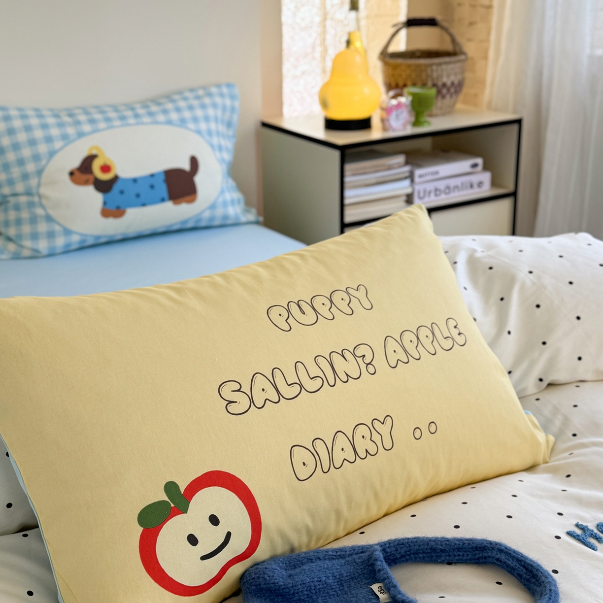 91家纺网 家纺一手货源 找家纺 美乐迪家纺 2025新款全棉毛巾绣绣花四件套 居家腊肠狗