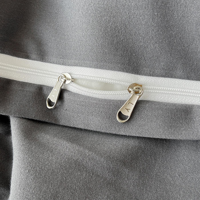 91家纺网 家纺一手货源 找家纺 莱茵家居 2025新款A类简约60S色织提花磨毛四件套 织境-深霜灰