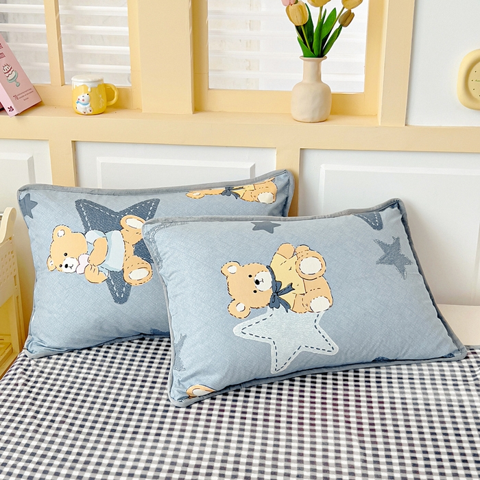 91家纺网 家纺一手货源 找家纺 琪琪阁家纺 2025新款A类全棉纯棉加牛奶绒包边款单被套四件套星空宝贝