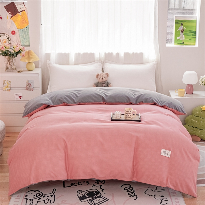 91家纺网 家纺一手货源 找家纺 （总）宝时兰 2025新款纯色全棉加厚生态喷气纯棉床单学生单床单