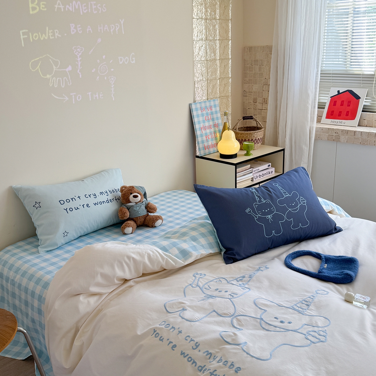 91家纺网 家纺一手货源 找家纺 美乐迪家纺 2025新款全棉毛巾绣绣花四件套 星星小熊