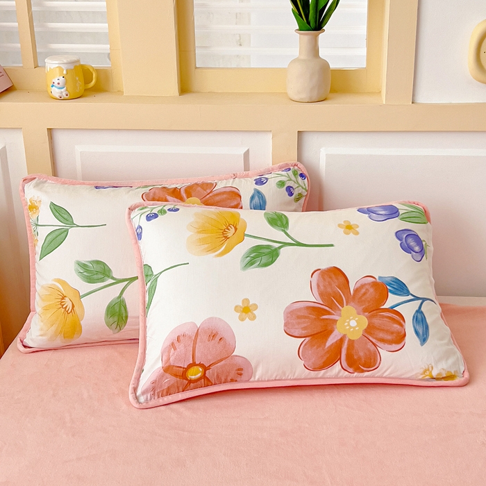 91家纺网 家纺一手货源 找家纺 琪琪阁家纺 2025新款A类全棉纯棉加牛奶绒包边款单被套四件套云梦花都