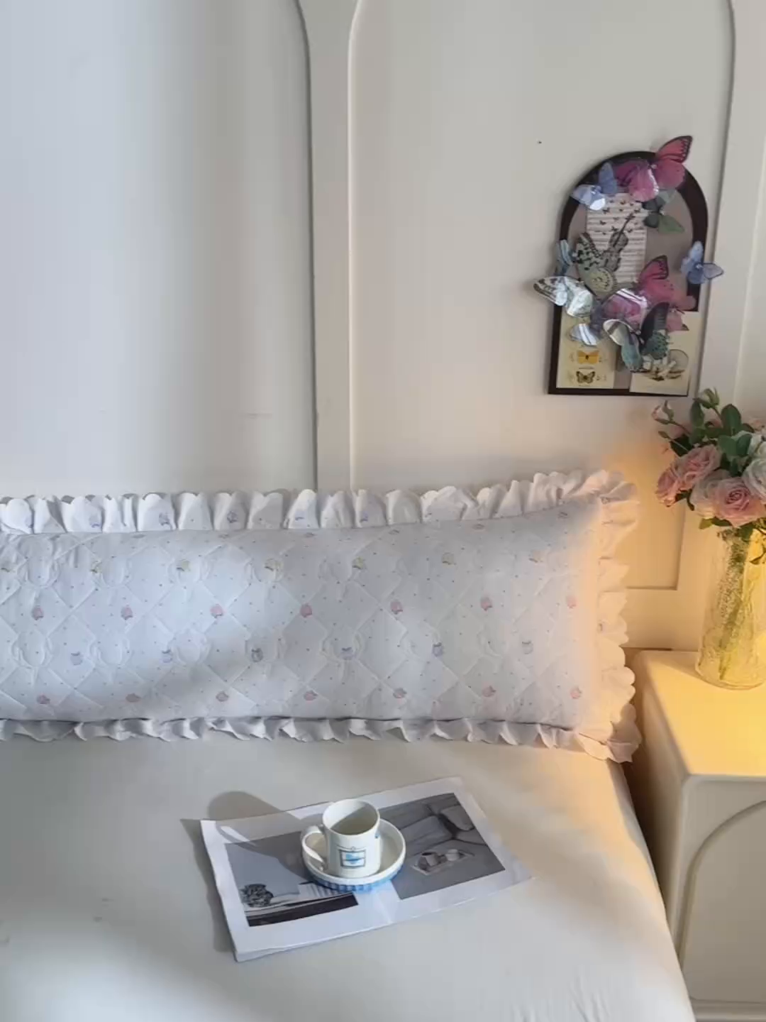 91家纺网 家纺一手货源 找家纺 艾兜坊 2025新款小碎花水洗棉双人枕套 小桃子