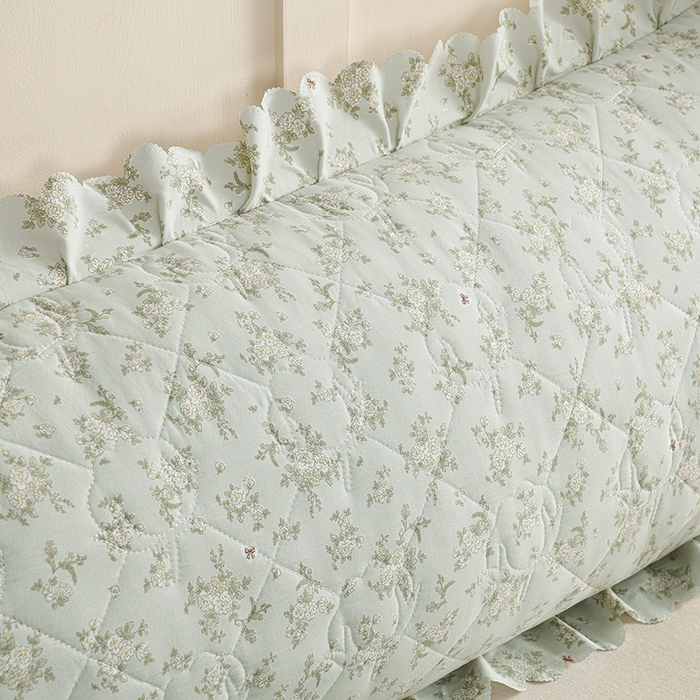 91家纺网 家纺一手货源 找家纺 艾兜坊 2025新款小碎花水洗棉双人枕套 绿野