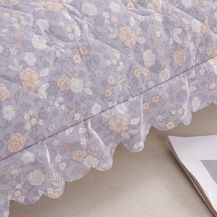 91家纺网 家纺一手货源 找家纺 艾兜坊 2025新款小碎花水洗棉双人枕套 紫薇