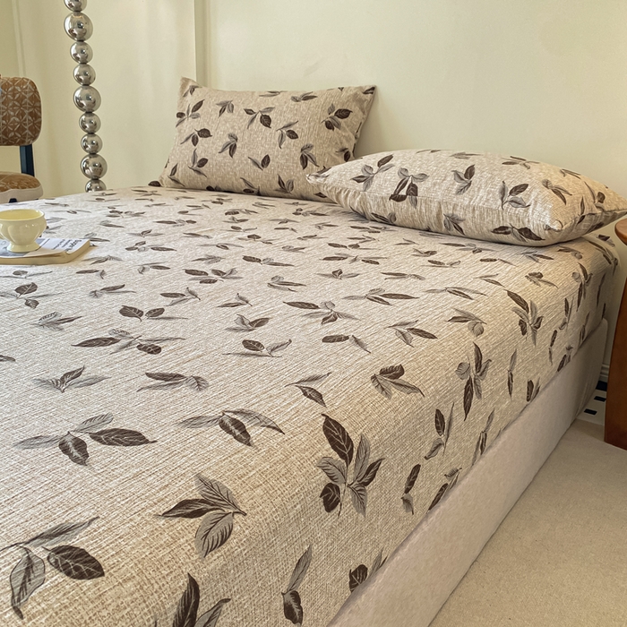 91家纺网 家纺一手货源 找家纺 一比一家纺 2026新款加厚原麻皱皱纱床笠单品床笠单件单床笠 春晓