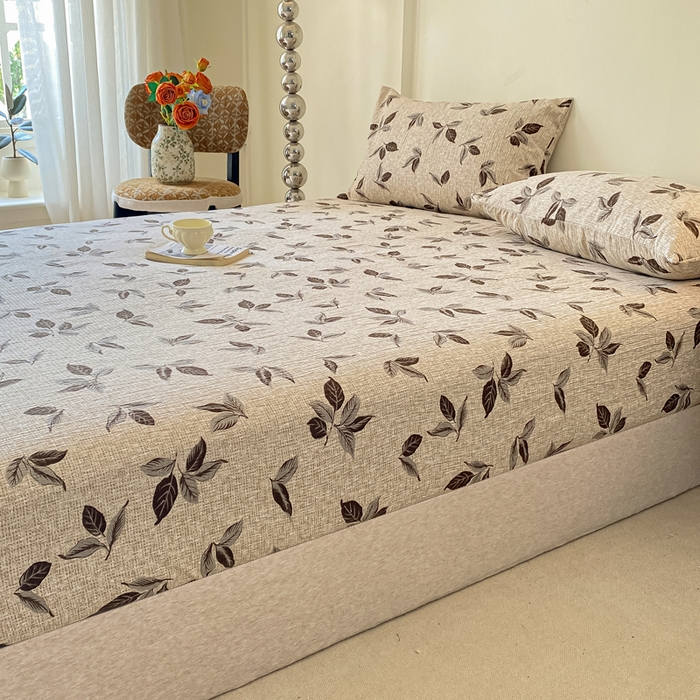 91家纺网 家纺一手货源 找家纺 一比一家纺 2026新款加厚原麻皱皱纱床笠单品床笠单件单床笠 春晓