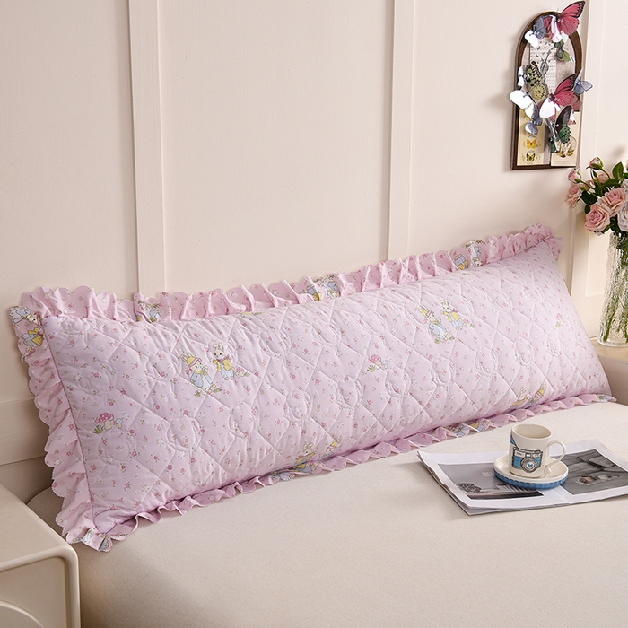 艾兜坊 2025新款小碎花水洗棉双人枕套 小花兔