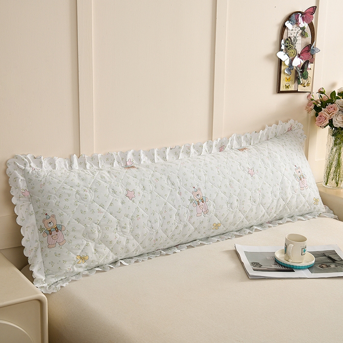 艾兜坊 2025新款小碎花水洗棉双人枕套 树叶熊