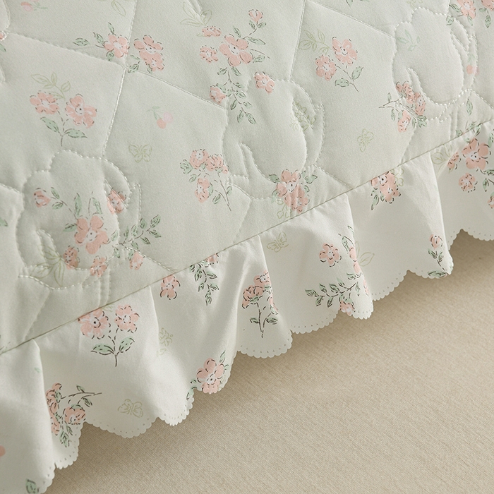 91家纺网 家纺一手货源 找家纺 艾兜坊 2025新款小碎花水洗棉双人枕套 花漫