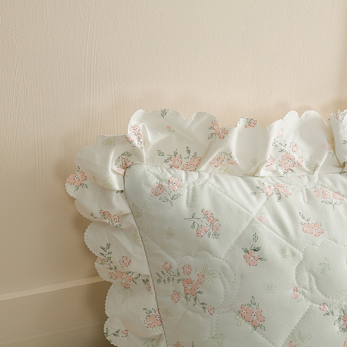 91家纺网 家纺一手货源 找家纺 艾兜坊 2025新款小碎花水洗棉双人枕套 花漫