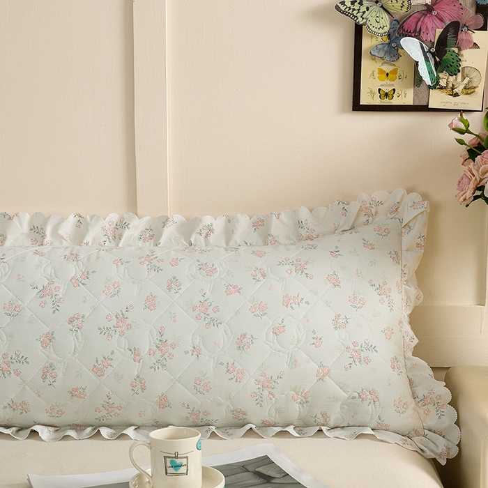 91家纺网 家纺一手货源 找家纺 艾兜坊 2025新款小碎花水洗棉双人枕套 花漫