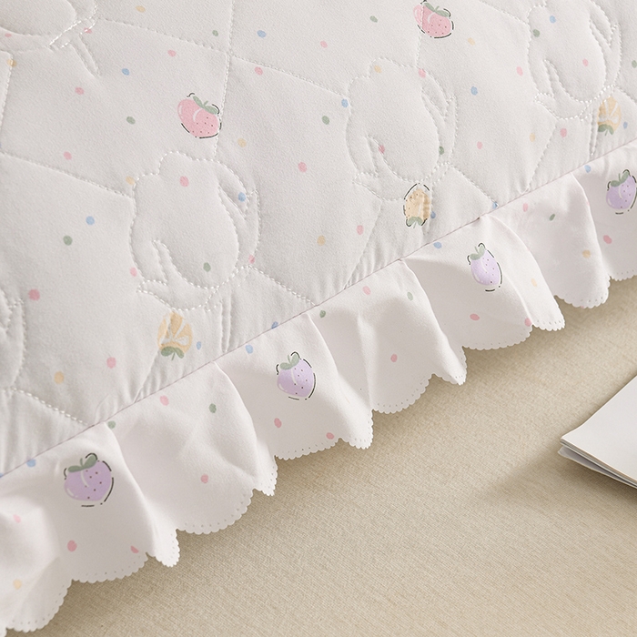 91家纺网 家纺一手货源 找家纺 艾兜坊 2025新款小碎花水洗棉双人枕套 小桃子