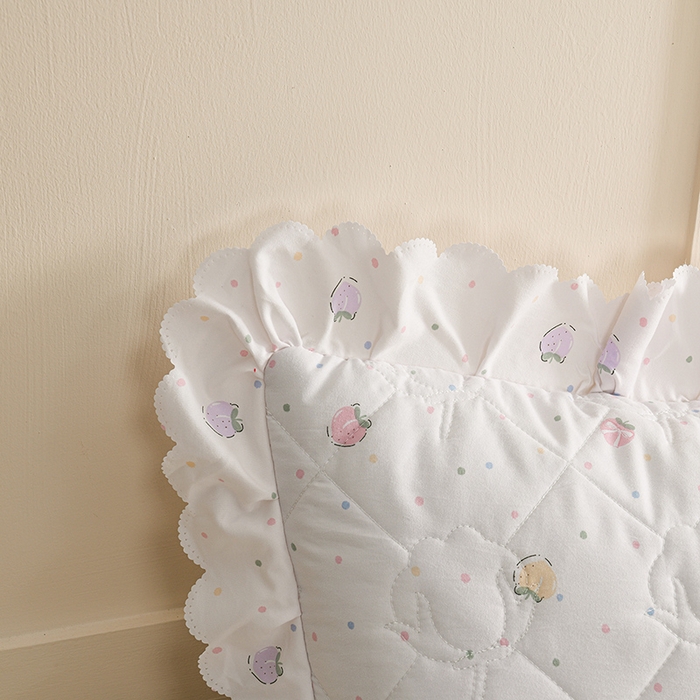 91家纺网 家纺一手货源 找家纺 艾兜坊 2025新款小碎花水洗棉双人枕套 小桃子