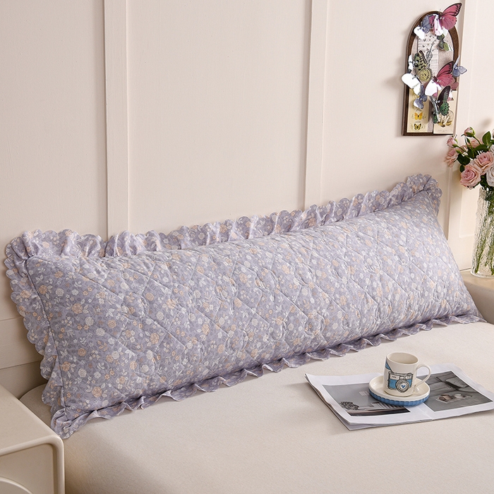 91家纺网 家纺一手货源 找家纺 艾兜坊 2025新款小碎花水洗棉双人枕套 紫薇