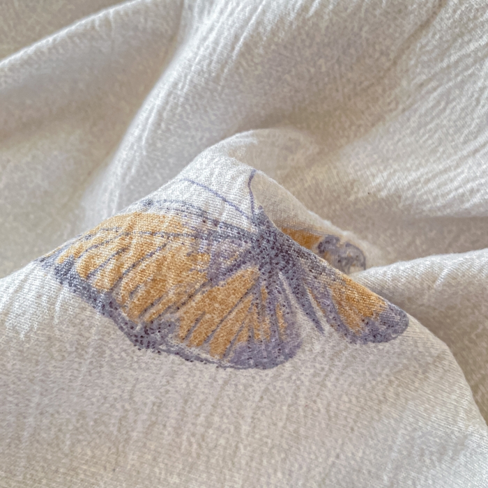 91家纺网 家纺一手货源 找家纺 一比一家纺 2026新款加厚原麻皱皱纱床笠单品床笠单件单床笠 蝶舞