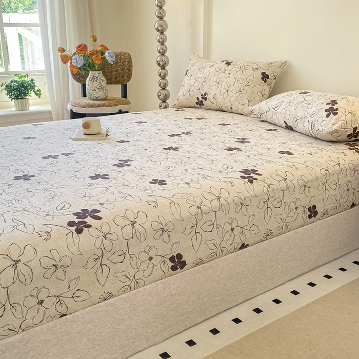 91家纺网 家纺一手货源 找家纺 一比一家纺 2026新款加厚原麻皱皱纱床笠单品床笠单件单床笠 朵拉