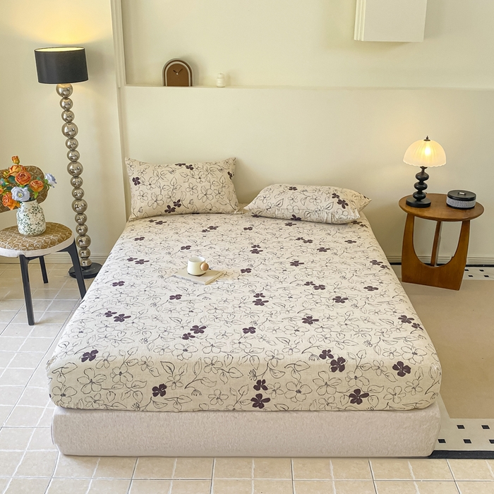 91家纺网 家纺一手货源 找家纺 一比一家纺 2026新款加厚原麻皱皱纱床笠单品床笠单件单床笠 朵拉