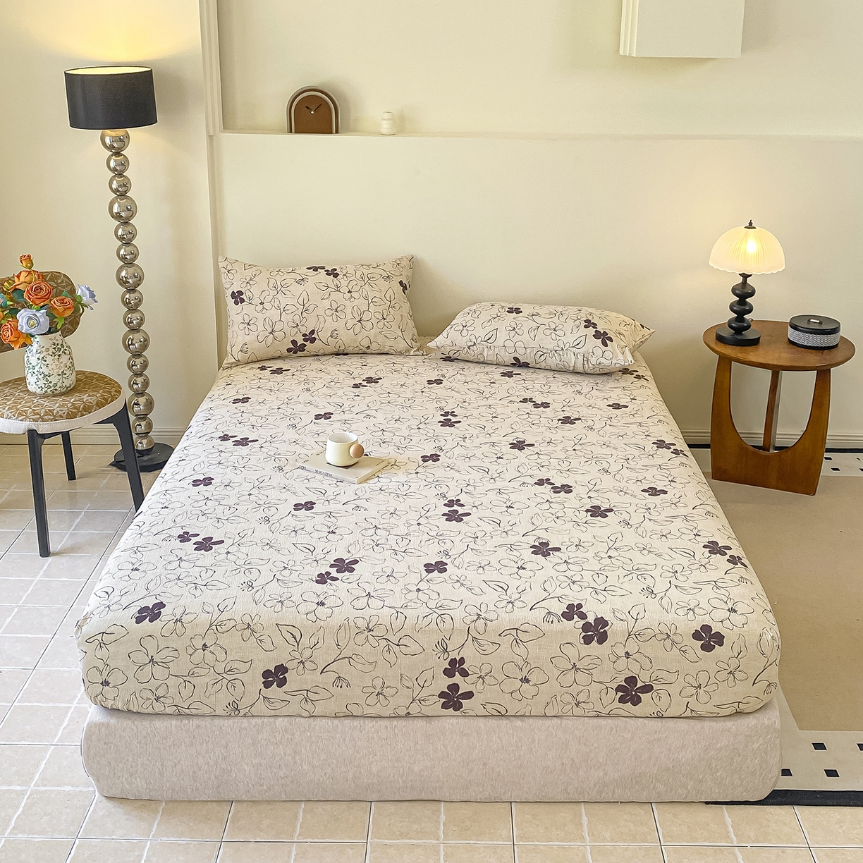 91家纺网 家纺一手货源 找家纺 一比一家纺 2026新款加厚原麻皱皱纱床笠单品床笠单件单床笠 朵拉