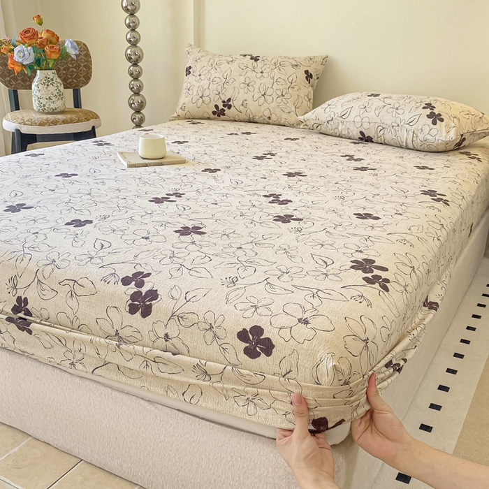 91家纺网 家纺一手货源 找家纺 一比一家纺 2026新款加厚原麻皱皱纱床笠单品床笠单件单床笠 朵拉