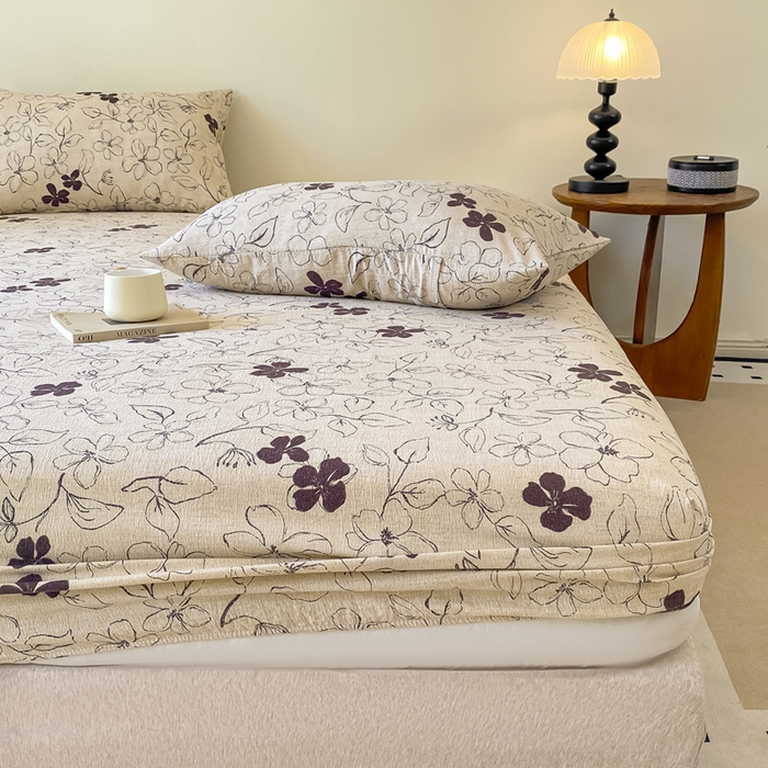 91家纺网 家纺一手货源 找家纺 一比一家纺 2026新款加厚原麻皱皱纱床笠单品床笠单件单床笠 朵拉