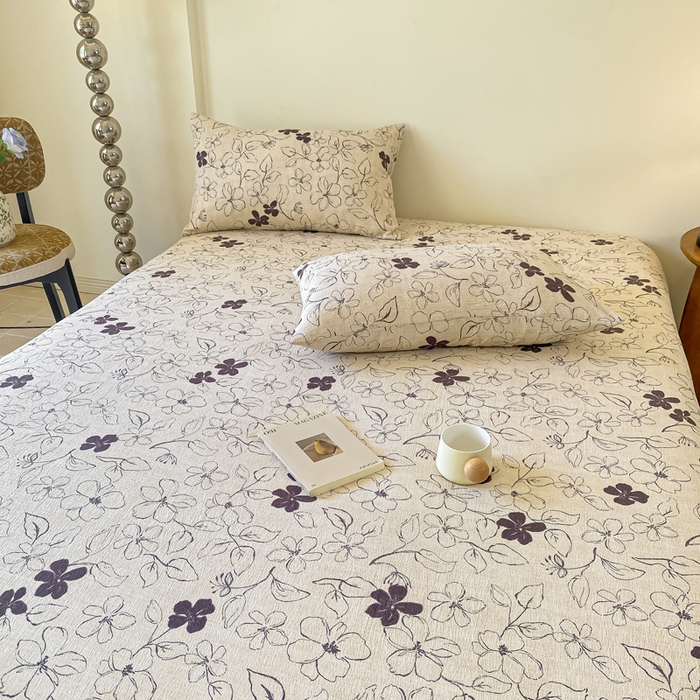 91家纺网 家纺一手货源 找家纺 一比一家纺 2026新款加厚原麻皱皱纱床笠单品床笠单件单床笠 朵拉