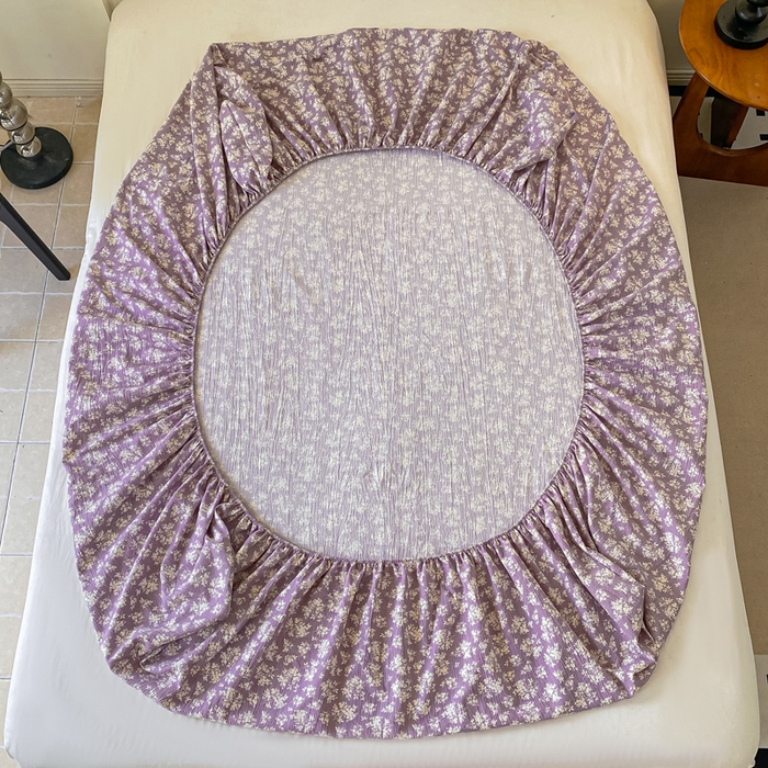 91家纺网 家纺一手货源 找家纺 一比一家纺 2026新款加厚原麻皱皱纱床笠单品床笠单件单床笠 繁花