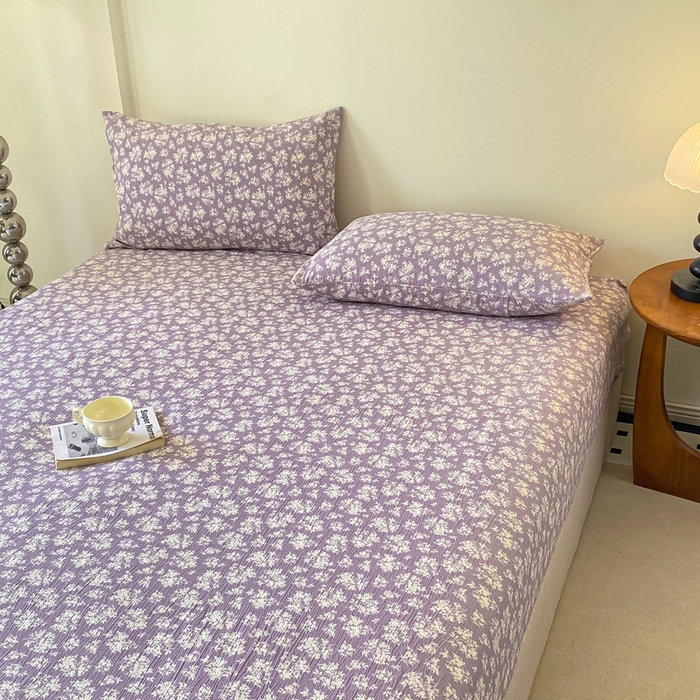 91家纺网 家纺一手货源 找家纺 一比一家纺 2026新款加厚原麻皱皱纱床笠单品床笠单件单床笠 繁花