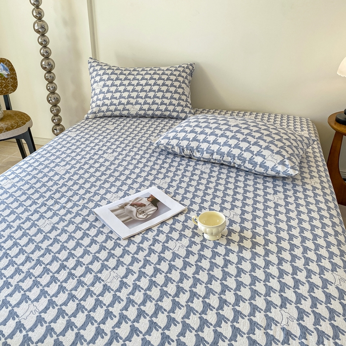 91家纺网 家纺一手货源 找家纺 一比一家纺 2026新款加厚原麻皱皱纱床笠单品床笠单件单床笠 灵动