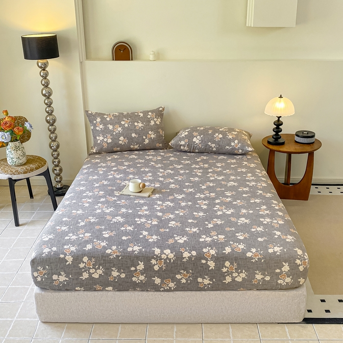 91家纺网 家纺一手货源 找家纺 一比一家纺 2026新款加厚原麻皱皱纱床笠单品床笠单件单床笠 罗曼