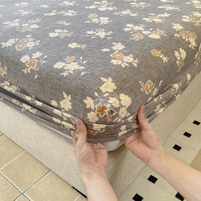 91家纺网 家纺一手货源 找家纺 一比一家纺 2026新款加厚原麻皱皱纱床笠单品床笠单件单床笠 罗曼